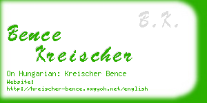 bence kreischer business card